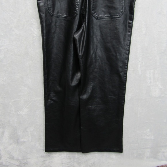 Avec Les Filles Anthropologie Overalls Size Small Black Faux Leather - Picture 12 of 14